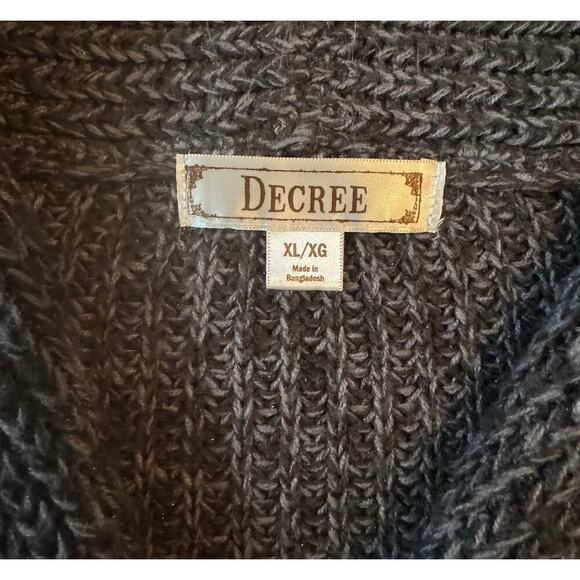 Decree Women's Size XL Black Heavy Knit Button Up Cardigan Sweater Long Sleeve - Picture 5 of 9